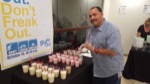 Employees at the California Department of Insurance enjoy creamy blended shakes while becoming aware of Earthquake Preparedness on the Great California Shake Out.